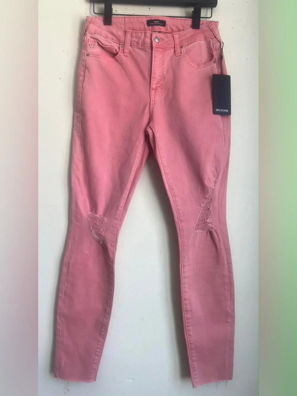 True Religion Pink Skinny Ripped Jeans - Picture 1 of 5